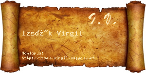 Izsák Virgil névjegykártya